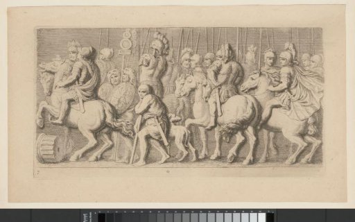 Frieze with the triumphal procession of Quintus Fabius Maximus on the mantelpiece in the Mayor's Chamber of the Town Hall on the Dam (seventh part)