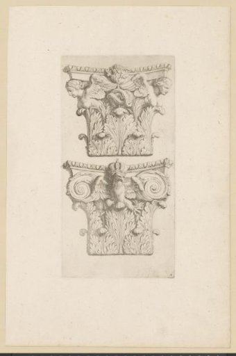 Capital with sphinxes and capital with an eagle and imperial crown in the Town Hall on the Dam