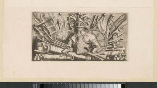 Relief with coats of arms and military equipment in the Town Hall on the Dam