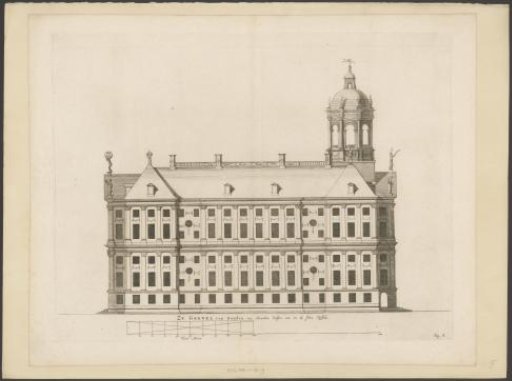 Side facade (south side) of the Town Hall on the Dam