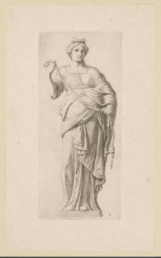 Statue of Temperantia (Temperance) on the rear facade of the Town Hall on the Dam