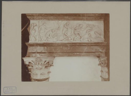 Detail of the fireplace in the Troonzaal in the Paleis op de Dam