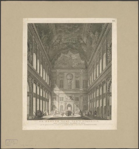 View of the west side of the Burgerzaal in the Town Hall on the Dam