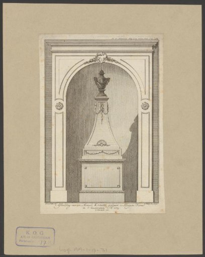 View of a metal stove in the Schepenkamer in the Paleis op de Dam
