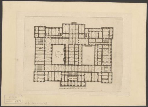 Ground plan of the ground floor (first ground) of the Town Hall on the Dam