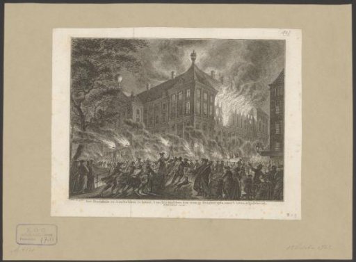 View of the fire in the Town Hall on the Dam of 12 October 1762