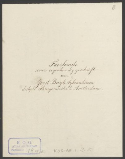 Facsimile, handwritten transcript and information about and from a manuscript by Joost Sijbrandtsz. Buyck
