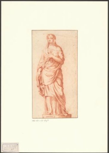 Sculpture of a female figure in classical dress