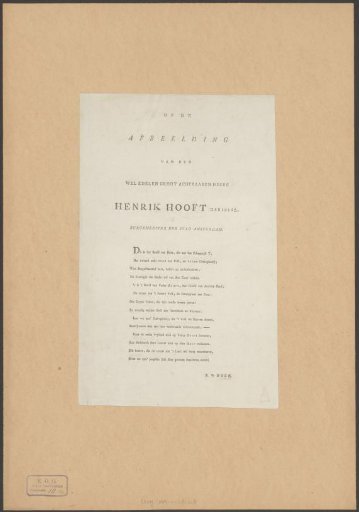 Eulogy on Hendrik Danielsz. Hooft