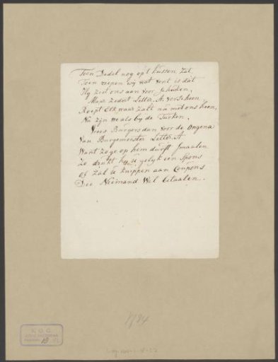 Text against the burgomasters and vroedschap c. 1784