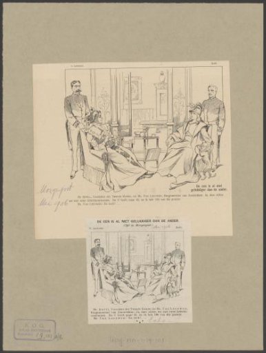 Satirical print on chairman Joan Röell and Wilhelmus Frederik van Leeuwen