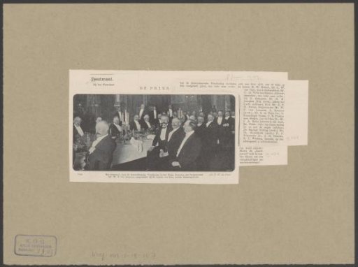 View of the banquet on the occasion of the second term of Wilhelmus Frederik van Leeuwen as mayor