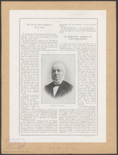 Announcement of the death of Henrick Samuel van Lennep
