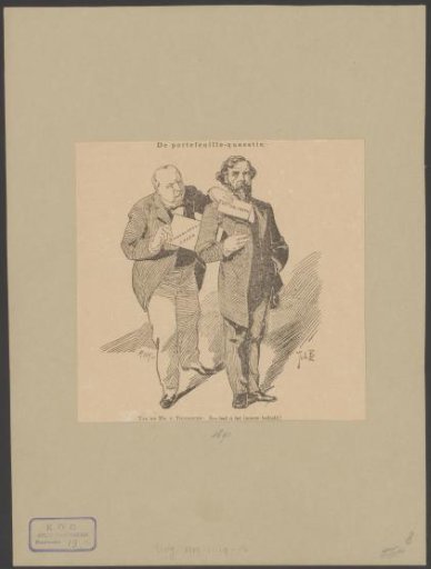 Caricature on the conflict between Johannes Pieter Roetert Tak van Poortvliet and Gijsbert van Tienhoven