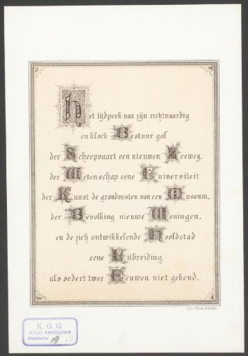 Poem of praise for Cornelis Jacob Arnold den Tex