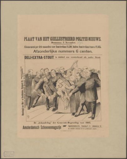 Caricature on the municipal budget of Amsterdam for 1893
