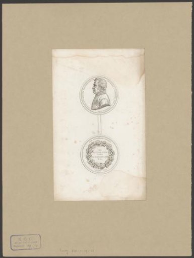 Obverse and reverse of a medal with the portrait of Pieter Huidekoper