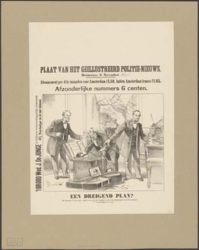 Caricature on the possible resignation of Sjoerd Vening Meinesz as mayor of Amsterdam