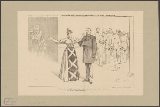 Caricature on Mayor Sjoerd Vening Meinesz and the municipal council