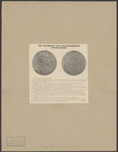 Front and back of a medal with the portrait of Sjoerd Vening Meinesz