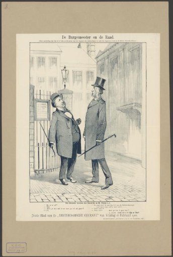 Satirical print on the discussion regarding the publication of the expert report on the collapsed house in the Pieter Nieuwlandstraat