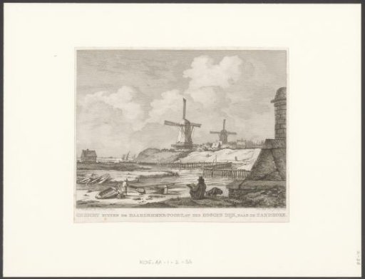 View outside the Haarlemmerpoort with a seated draftsman