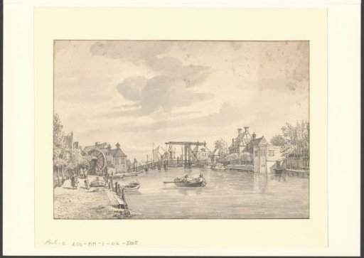 View of the toll bridge on the Kostverloren Wetering in Amsterdam