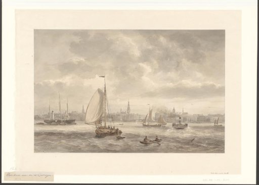 View of ships on the IJ, looking towards the Kamperhoofd