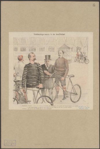 Theo Heemskerk and Carel Victor Gerritsen as Cyclists in an Election Race