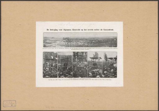 Panoramic View of a Demonstration and Five Speakers