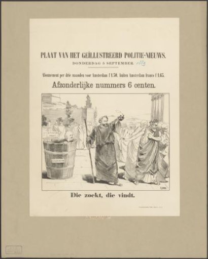 Gijsbert van Tienhoven as Diogenes Seeking an Honest Man, Shunned by Onlookers in Antique Dress