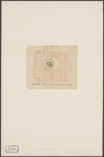 Pattern for a playing card box with Imperial Stamp