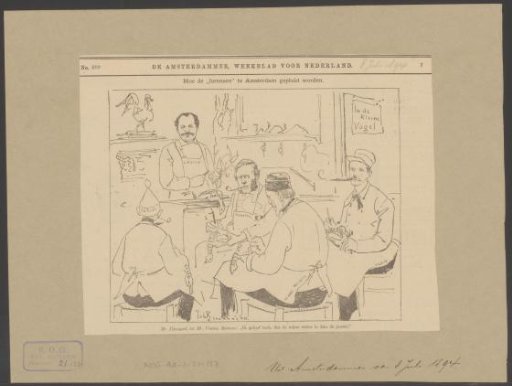 Five men plucking poultry