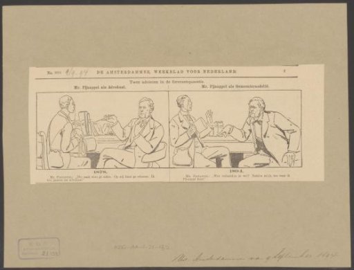 Menso Johannes Pijnappel in conversation as a lawyer in 1878 and as a municipal councilor in 1894