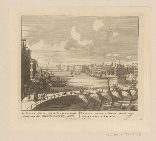 View of the Binnen-Amstel from the Blauwbrug in Amsterdam