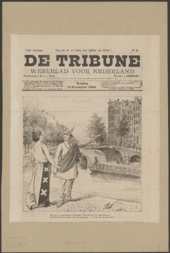Amsterdam's city maiden and Mercury at a collapsed bridge over the Keizersgracht