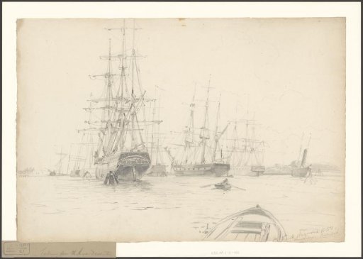 View of ships at the Oosterdok