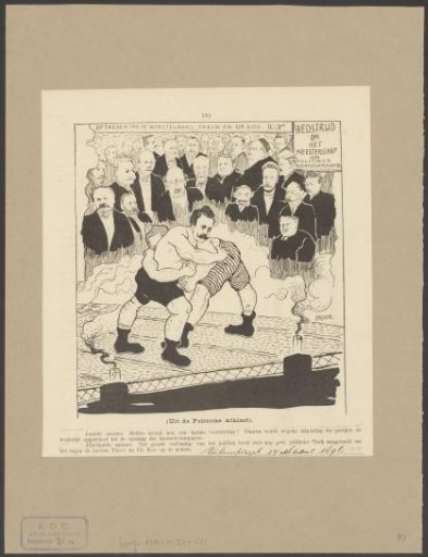 Wrestling match between Willem Treub and Johannes de Koo