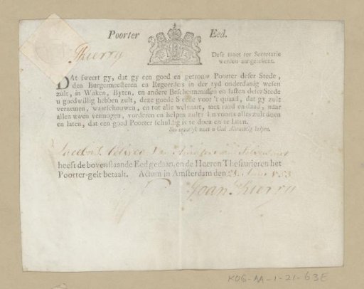 Oath of Citizenship of Jacobus Helsweg