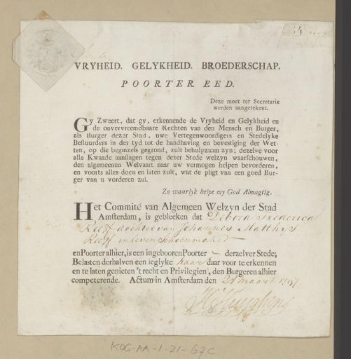 Oath of the Citizen of Debora Frederica Reef
