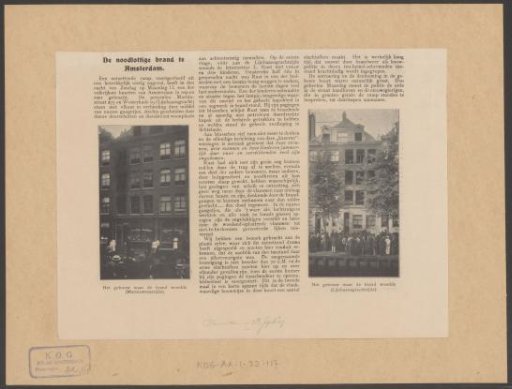 Front and back of a burnt-out house in the Marnixstraat, Amsterdam