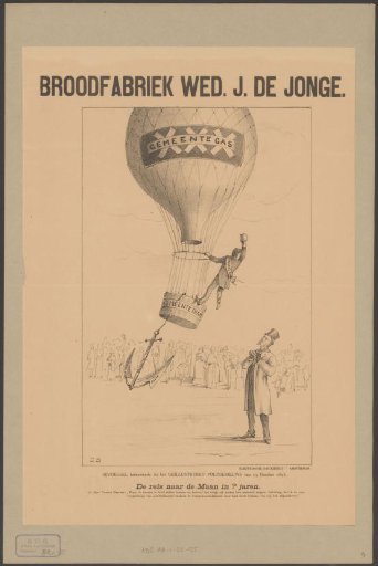 Sjoerd Vening Meinesz looking up at a hot air balloon with an anchor