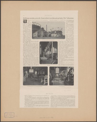Exterior and interior of a gas factory with a water gas installation
