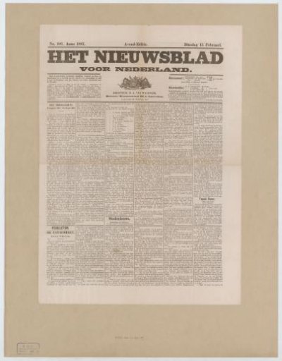 Evening edition of Het Nieuwsblad voor Nederland, 15 February 1887