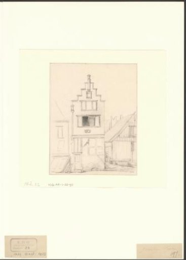 View of a house with a stepped gable and a top pilaster