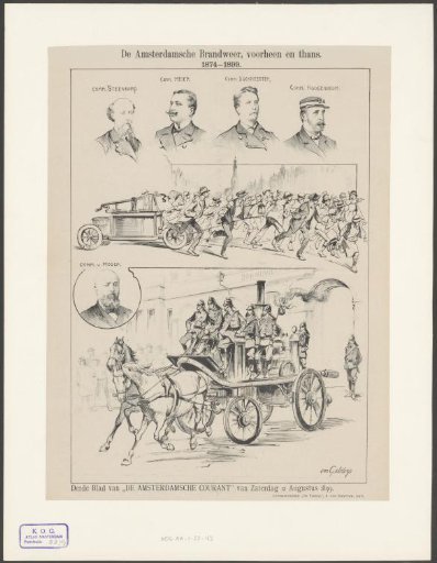 Development of the fire brigade in Amsterdam with portraits of five commanders