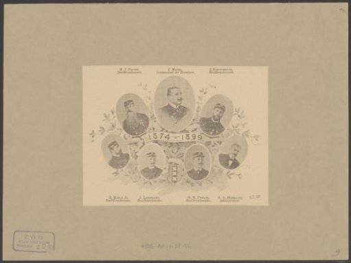 Seven portraits of high-ranking officials within the Amsterdam fire brigade