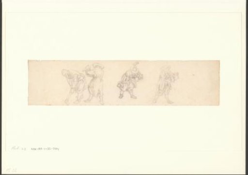 Composition with four firemen with axes