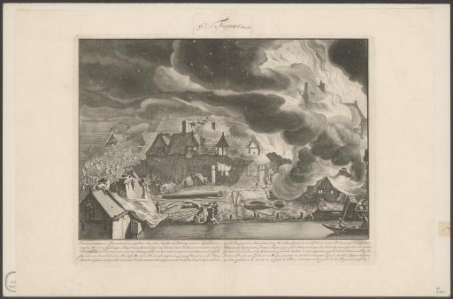 Fire in the rope walks on the rampart at the Smallepadsgracht, 1680