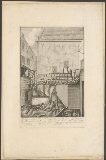 Burnt bakery on Vlooienburg, 1682
